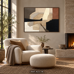 Quiet Geometry — Wabi-Sabi Geometric Abstract Wall Art