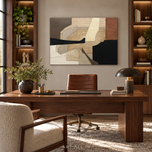 Quiet Geometry — Wabi-Sabi Geometric Abstract Wall Art